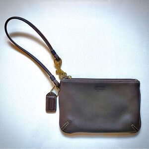 Coach Dark Brown Vintage Leather Wristlet